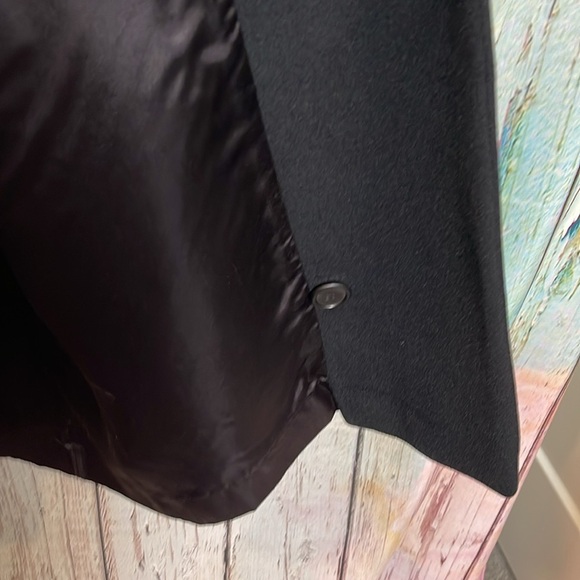 100% Cashmere Anne Klein Classic Black Coat 12/14 - Picture 12 of 16